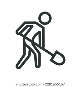 Icono de símbolo de atención del trabajador de construcción