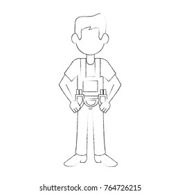 Construction worker avatar cartoon