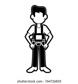 Construction worker avatar cartoon