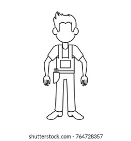 Construction worker avatar cartoon