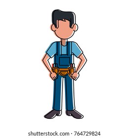 Construction worker avatar cartoon