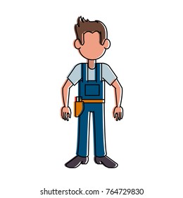Construction worker avatar cartoon