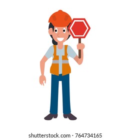 Construction worker avatar cartoon