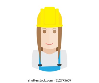 Construction worker avatar. Flat design 