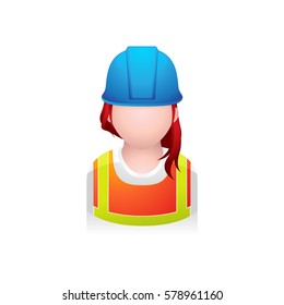 Construction worker avatar icon in colors.