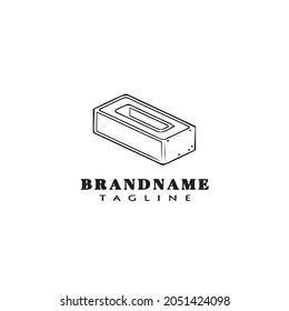 construction worker brick cartoon logo icon design black modern isolated vector illustration