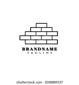 Construction Worker Brick Layer Cartoon Logo Icon Design Template Black Modern Isolated Illustration