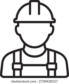 Esquema del icono del avatar del constructor del trabajador de construcción