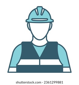 Construction worker, builder icon vector on trendy design