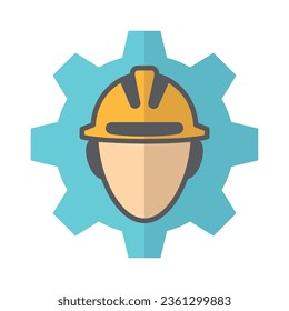 Construction worker, builder icon vector on trendy design