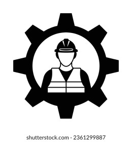 Construction worker, builder icon vector on trendy design