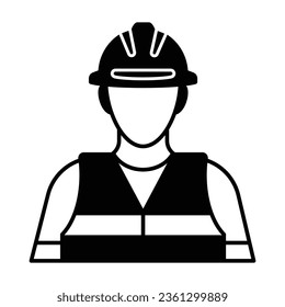 Construction worker, builder icon vector on trendy design