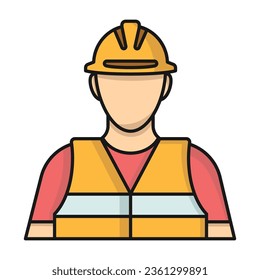 Construction worker, builder icon vector on trendy design