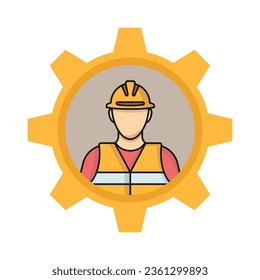 Construction worker, builder icon vector on trendy design