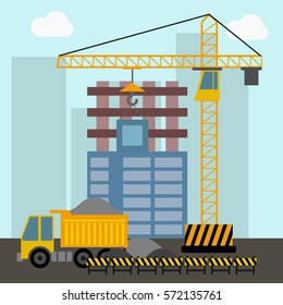 construction worker and building