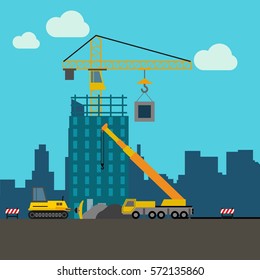 construction worker and building