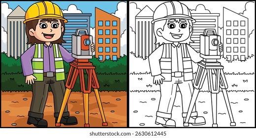 Trabalhador de construção edifício levantador ilustração