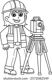 Construction Worker Building Surveyor Isolated 