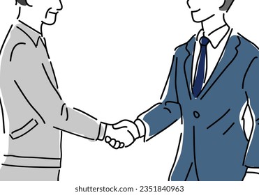 construction worker and business man handshake illustration, vector
, no face