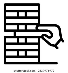 El trabajador de la construcción está colocando cuidadosamente un ladrillo en una pared, demostrando la precisión y la habilidad requeridas en la construcción