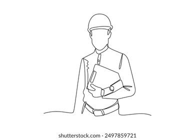 construction worker carrying tools. Labor Day