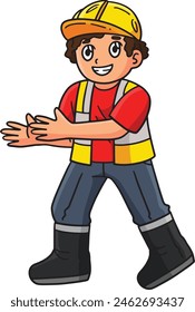 Clipart de dibujos animados del trabajador de construcción 