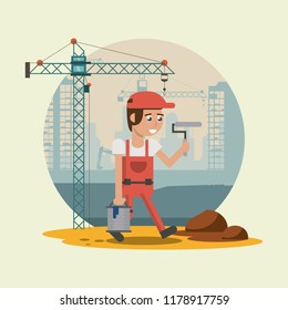 Construction worker cartoons