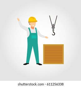 Construction Worker Character Design Vector.