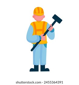 Construction worker character illustration sets