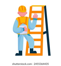 Construction worker character illustration sets