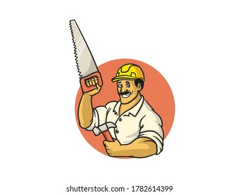 Construction Worker character vector design.
