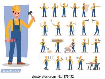 Construction Worker Character Vector Design