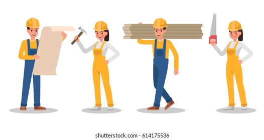 Construction Worker character vector design