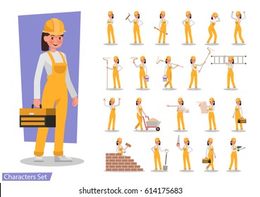 Construction Worker Character Vector Design