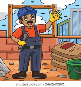 Ilustración de dibujos animados en color