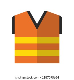 Construction worker costume flat icon. You can be used for several purposes like: websites, UI, UX, print templates, promotional materials, info-graphics, web and mobile phone apps.