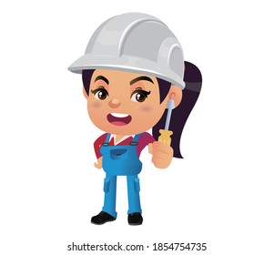 Construction Worker Different Poses Stock Vector (Royalty Free ...