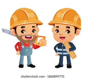 construction worker with different poses