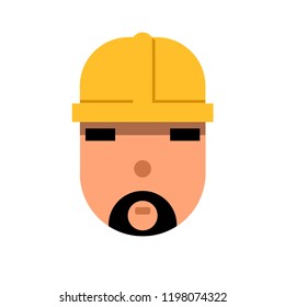 Construction worker face icon