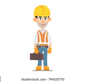 Construction worker flat character