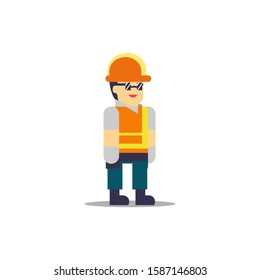 construction worker in flat design vector