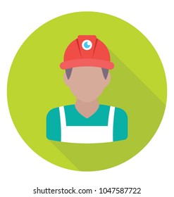 Construction Worker Flat Icon Design Avatar Stock Vector (Royalty Free ...