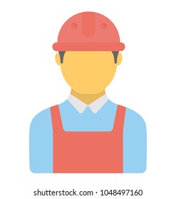 Construction Worker Flat Icon Design Avatar Stock Vector (Royalty Free ...