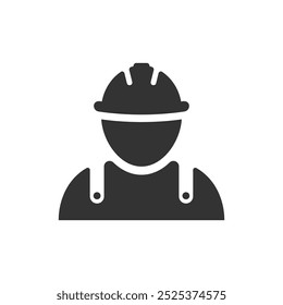 Construction worker glyph icon industrial symbol vector illustration