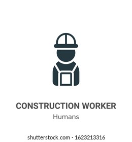 Construction worker glyph icon vector on white background. Flat vector construction worker icon symbol sign from modern humans collection for mobile concept and web apps design.
