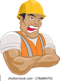 Construction Worker Hard hat Wearing Man