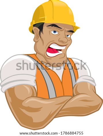 Construction Worker Hard hat Wearing Man