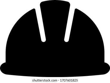 Construction worker helmet protective head gear black vector illustration isolated on white background