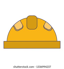 Construction worker helmet symbol blue lines
