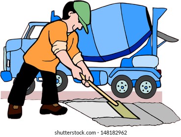 construction worker holding a shovel